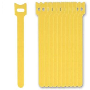 ON1SHELF Hook & Loop Nylon cable ties 12mmx180mm Yellow 100 piece - Yellow