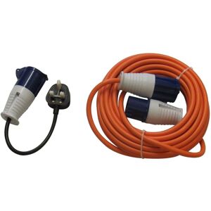 Securefix Direct - Hook Up Cable with Adaptor 10M x 2.5MM (Heavy Duty Hi Vis Camping Extension Lead)