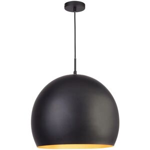 Searchlight - Industrial - 1 Light Large Pendant Matt Black, Gold, E27