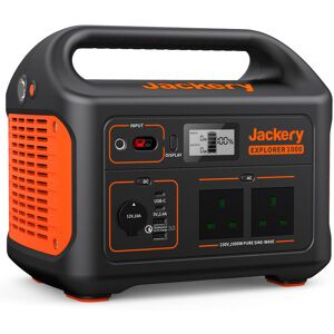 Jackery - Portable Power Station Explorer 1000, 1002WH Solar Mobile Lithium Battery Pack for Home Emergency Power with 230V/1000W ac Outlets, Outdoor