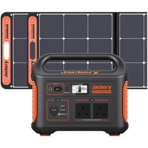 Jackery - Solar Generator 1000, 1002WH Power Station with 2SolarSaga 100W Solar Panels, Solar Mobile Lithium Battery Pack for Outdoor rv Camping,