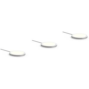 Prios - Jopos (incl. touch dimmer) dimmable (modern) in Silver made of Plastic for e.g. Living Room & Dining Room (3 light sources,) from satin nickel