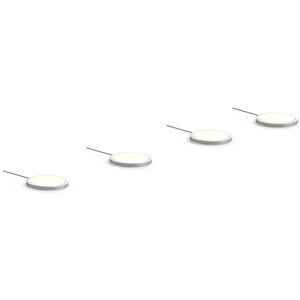 Prios - Jopos (incl. touch dimmer) dimmable (modern) in Silver made of Plastic for e.g. Living Room & Dining Room (4 light sources,) from satin nickel