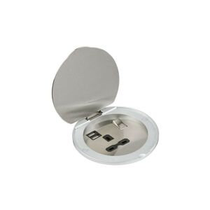 Knightsbridge - 13A 1G Recess Switched Socket with Dual usb Charger (2.4A) - Stainless Steel with black insert