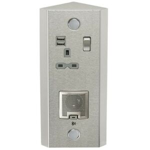 Knightsbridge - 13A 1G Vertical Switched Socket with Dual usb Charger (2.4A) and 3W rms Bluetooth Speaker