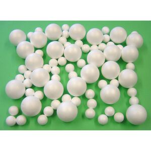 Polystyrene Balls (Assorted pack of 75) 50 x 35mm and 25 x 70mm - Major Brushes