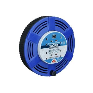 Masterplug - LCT1510/4BL Cassette Cable Reel 240V 10A 4-Socket Thermal Cut-Out Blue 15m MSTLCT15104R