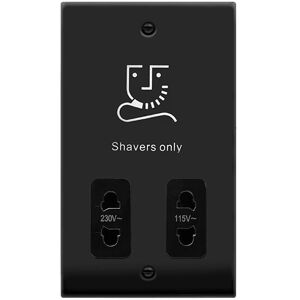 Se Home - Matt Black Shaver Socket 115v/230v - Black Trim