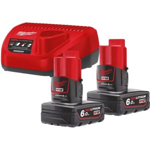 Milwaukee - M12NRG-602 2 x M12B6 Batteries and C12C Charger 4933451903