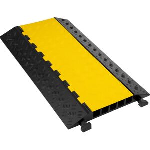 VEVOR 5 Channel Rubber Cable Protectors Extreme Cable Ramps 66000lbs Heavy Duty 5 Slots Protective Cable Wire Cord Ramp Driveway Rubber Traffic Speed Bumps