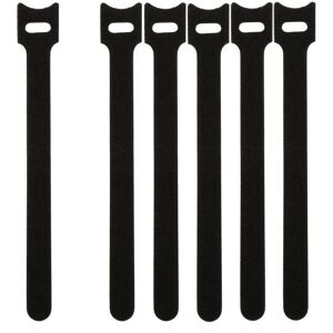 Hook and Loop cable ties 12mmx180mm Black 100 pieces - Black - On1shelf