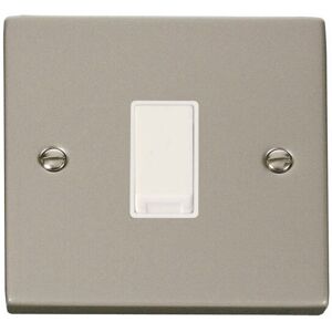 Se Home - Pearl Nickel 10A 1 Gang 2 Way Light Switch - White Trim