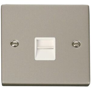 Se Home - Pearl Nickel Master Telephone Single Socket - White Trim