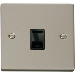 Pearl Nickel Rj11 Socket - Black Trim - SE Home