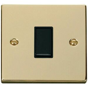 Se Home - Polished Brass 10A 1 Gang 2 Way Light Switch - Black Trim