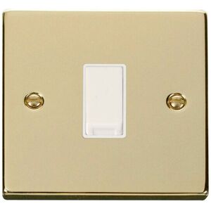 Se Home - Polished Brass 10A 1 Gang 2 Way Light Switch - White Trim