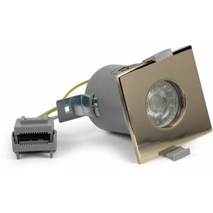 Se Home - Polished Brass GU10 Square Fire Rated Downlight - IP65