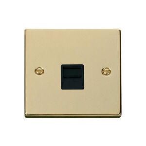 Se Home - Polished Brass Master Telephone Single Socket - Black Trim