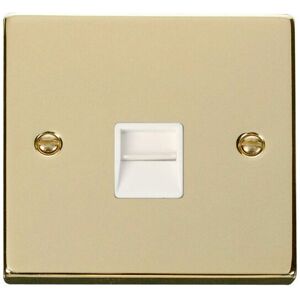 Se Home - Polished Brass Master Telephone Single Socket - White Trim