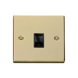 Se Home - Polished Brass Rj11 Socket - Black Trim