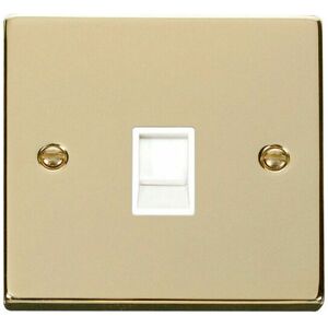 Se Home - Polished Brass Rj11 Socket - White Trim