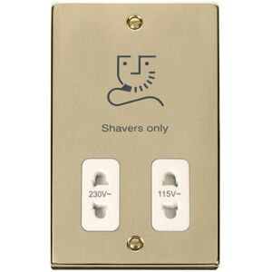 Se Home - Polished Brass Shaver Socket 115v/230v - White Trim