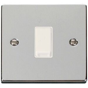 Se Home - Polished Chrome 10A 1 Gang 2 Way Light Switch - White Trim