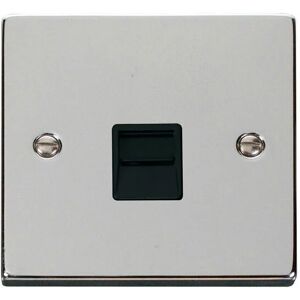 Se Home - Polished Chrome Master Telephone Single Socket - Black Trim