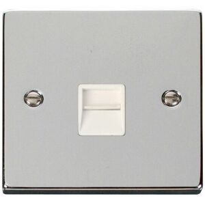 Se Home - Polished Chrome Master Telephone Single Socket - White Trim