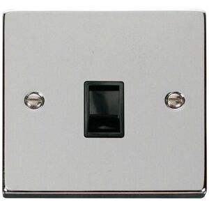 Se Home - Polished Chrome Rj11 Socket - Black Trim