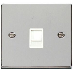 Polished Chrome Rj11 Socket - White Trim - SE Home