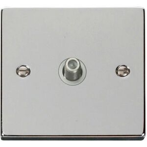 Se Home - Polished Chrome Satellite Socket 1 Gang - White Trim