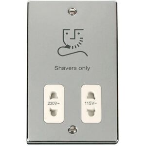 Se Home - Polished Chrome Shaver Socket 115v/230v - White Trim