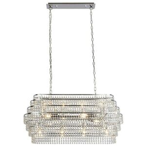 Rene 12 Light Pendant With Hanging Crystal - Chrome - Searchlight
