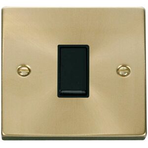 Se Home - Satin / Brushed Brass 10A 1 Gang 2 Way Light Switch - Black Trim