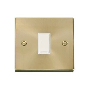 Se Home - Satin / Brushed Brass 10A 1 Gang 2 Way Light Switch - White Trim