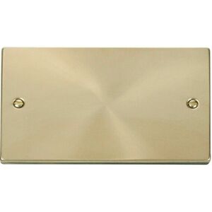 Se Home - Satin / Brushed Brass 2 Gang Blank Plate