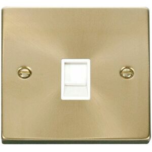 Se Home - Satin / Brushed Brass Rj11 Socket - White Trim