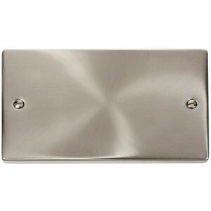 Se Home - Satin / Brushed Chrome 2 Gang Blank Plate