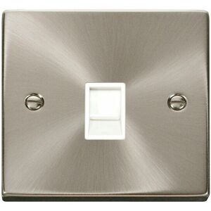 Se Home - Satin / Brushed Chrome Rj11 Socket - White Trim