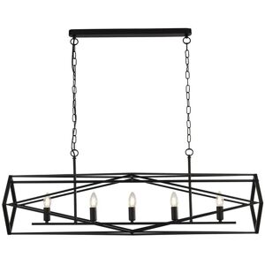 Searchlight - chassis - 5 Light Black Candle Ceiling Pendant