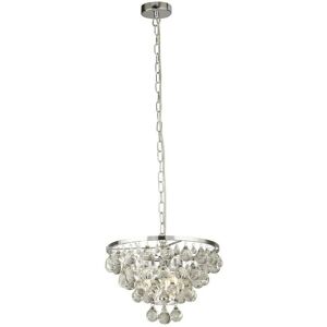 Searchlight - michelle - 4 Light Round Chrome Ceiling Pendant with Rain Drop Glass Balls