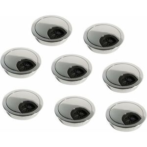 Tinor - Set of 8 Round Built-in Cable Glands Diameter 60mm for Office in Chrome Zamac