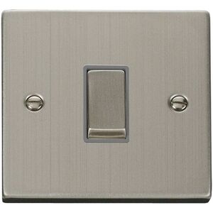 Se Home - Stainless Steel 10A 1 Gang 2 Way Ingot Light Switch - Grey Trim