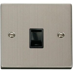 Se Home - Stainless Steel Rj11 Socket - Black Trim