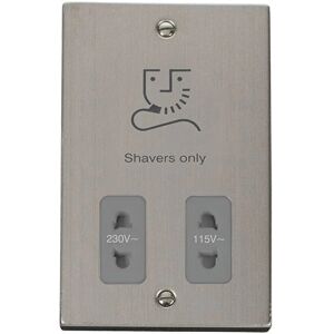 Se Home - Stainless Steel Shaver Socket 115v/230v - Grey Trim