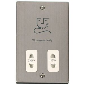 Se Home - Stainless Steel Shaver Socket 115v/230v - White Trim