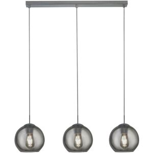 Searchlight - 3 Light Pendant Bar Chrome, Smoked, E27