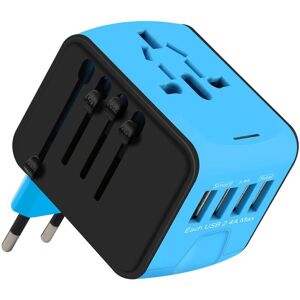 Alwaysh - Travel Adapter, Universal 4 Port usb & ac Plug Adapter, France to usa uk Germany Thailand Italy Australia China Japan Plug Adapter