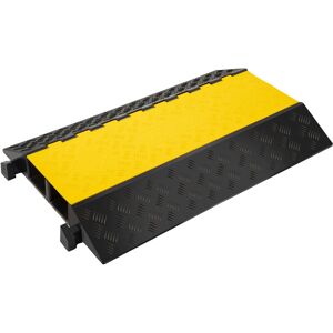 VEVOR 2 Channel Cable Protectors Rubber Cable Ramps 66000lbs per Axle Capacity Protective Cable Wire Cord Ramp Driveway Rubber Traffic Speed Bumps Cable